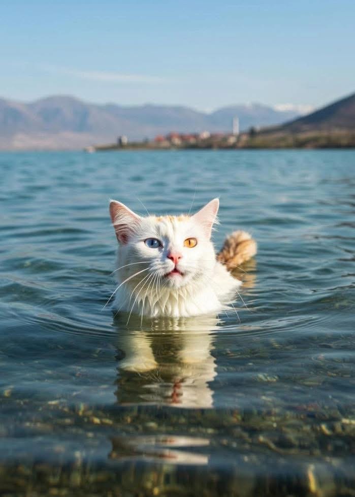 Chat de Van en Turquie 🇹🇷 les chats qui riment l’eau